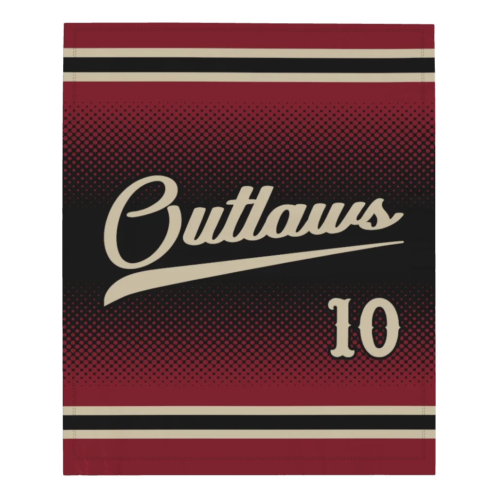 Outlaws Microfleece Blanket - 50" W X 60" L - With Name or Number