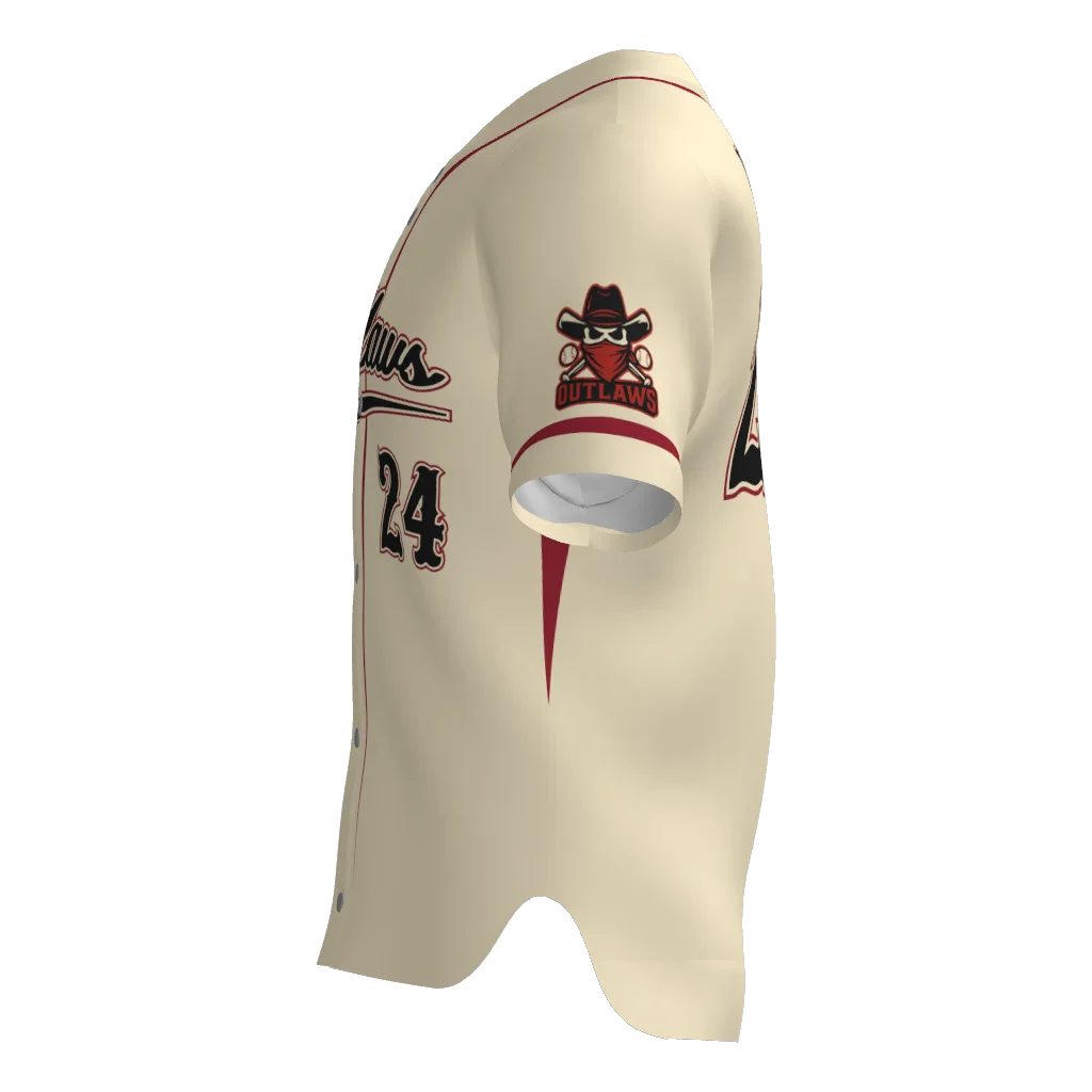 Outlaws Full Button Short Sleeve Game Jersey