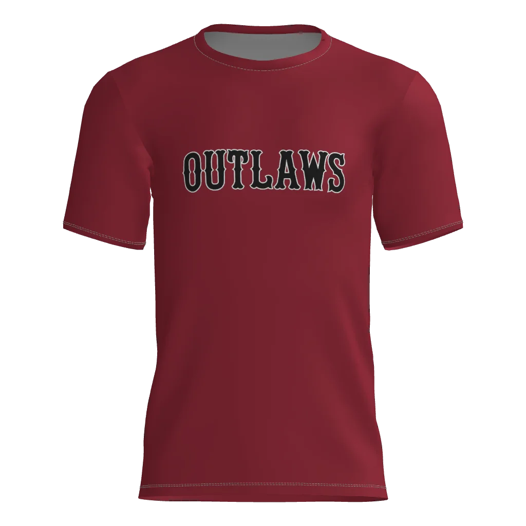 Outlaws Short Sleeve Dri-Gear DTF Tee Shirt W/Number