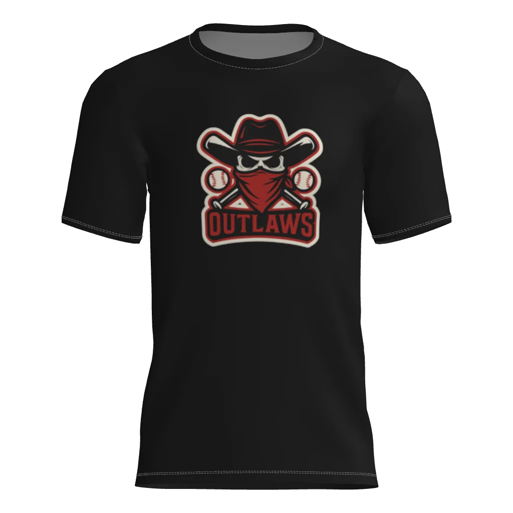 Outlaws Short Sleeve Dri-Gear DTF Tee Shirt W/Number