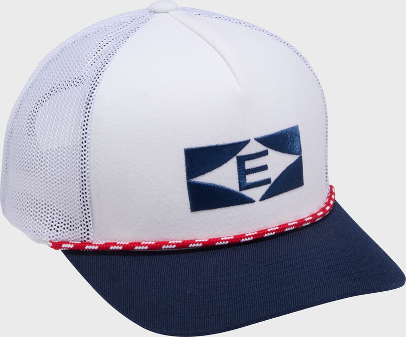 New Easton Vintage Rope Hat, White/Navy/Red