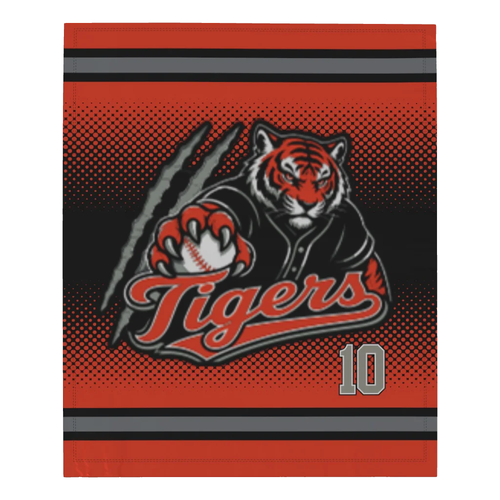 Tigers Microfleece Blanket - 50" W X 60" L - With Name or Number