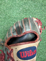 Used Wilson A2000 1788 11.25 I-Web Infielders Glove Navy & Blonde W/Red Lace
