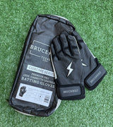 Bruce Bolt Chrome Series Black Chrome Short Cuff Batting Gloves