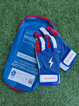 Bruce Bolt Creator Series Red/White/Blue Short Cuff Batting Gloves
