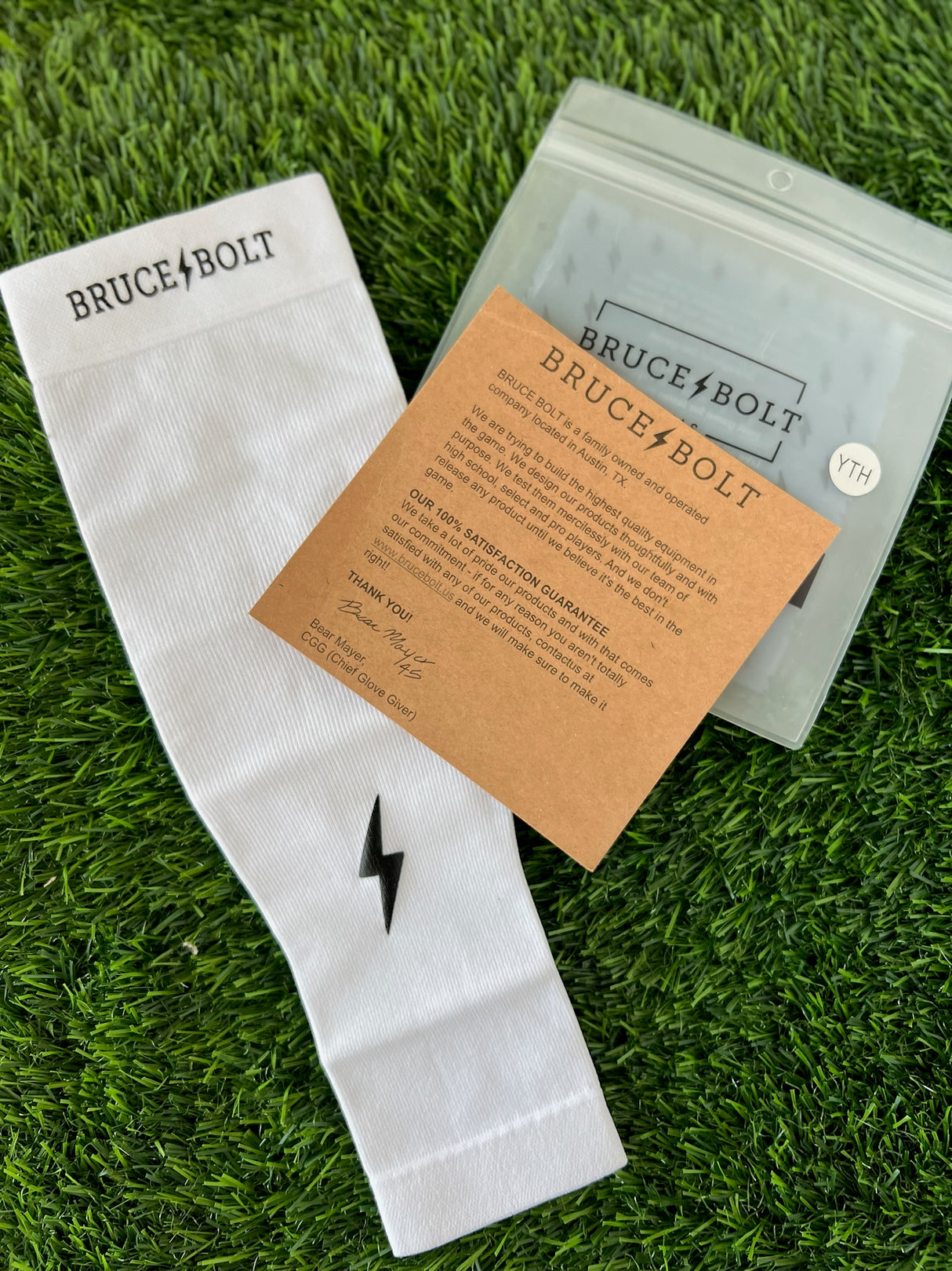 Bruce Bolt Graduated Compression Premium Full Arm Sleeve - White