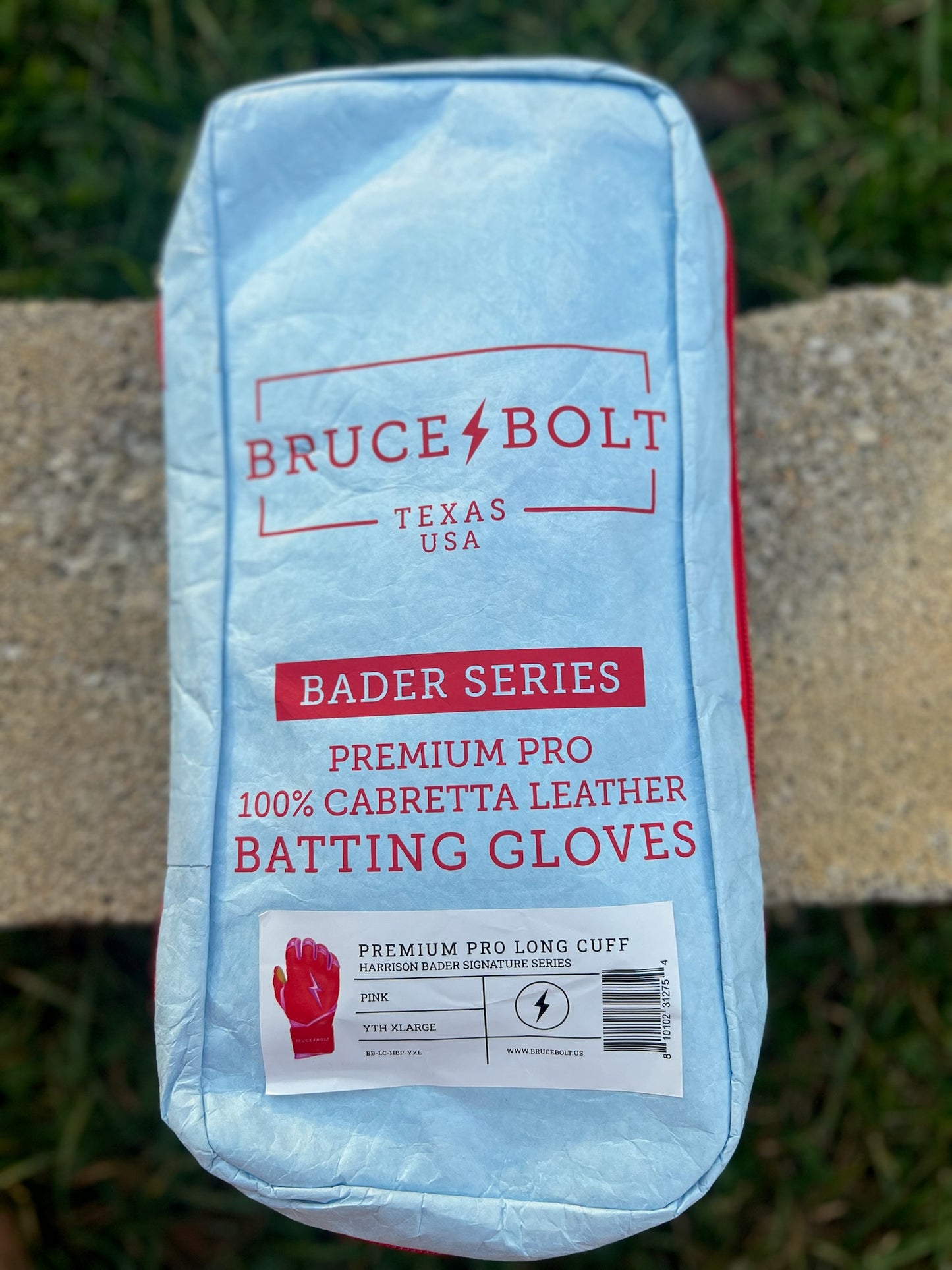 New Bruce Bolt Long Cuff (Bader Series) Batting Gloves Size Youth XL