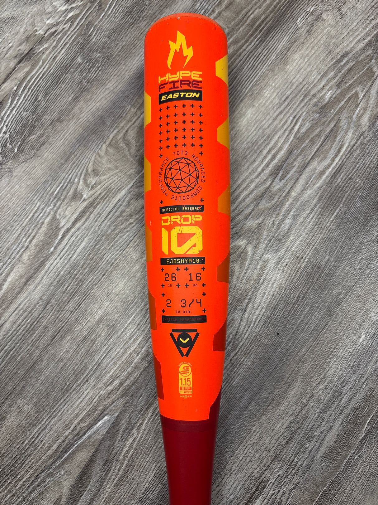 Used 2025 Easton Hype Fire Jr Big Barrel 26/16 USSSA Certified Drop 10
