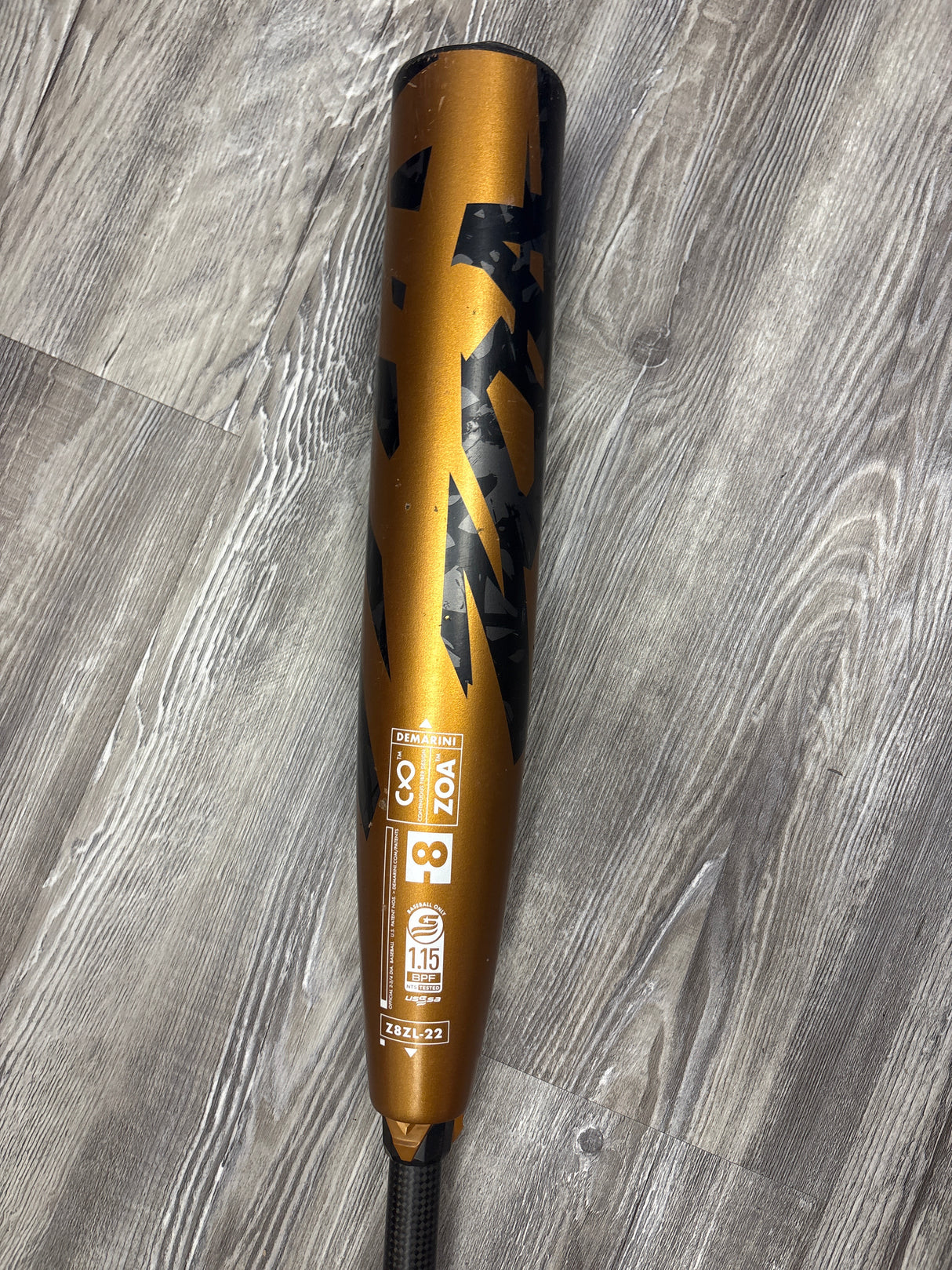 Used 2022 DeMarini Zoa 31/23 USSSA Certified Drop 8