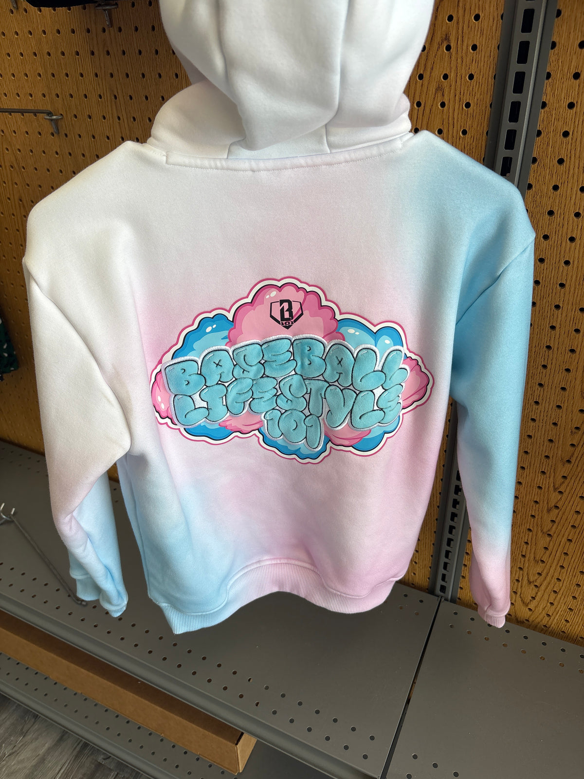 Baseball Lifestyle 101 Cotton Candy Hoodie - Youth Medium