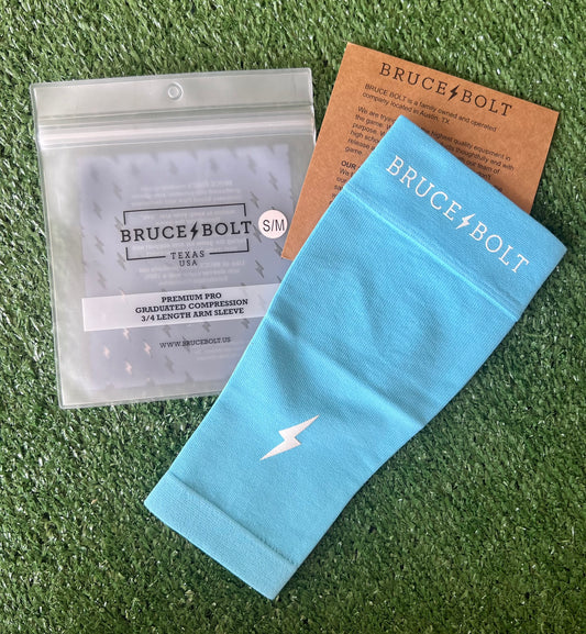 Bruce Bolt Graduated Compression Premium 3/4 Arm Sleeve - Baby Blue