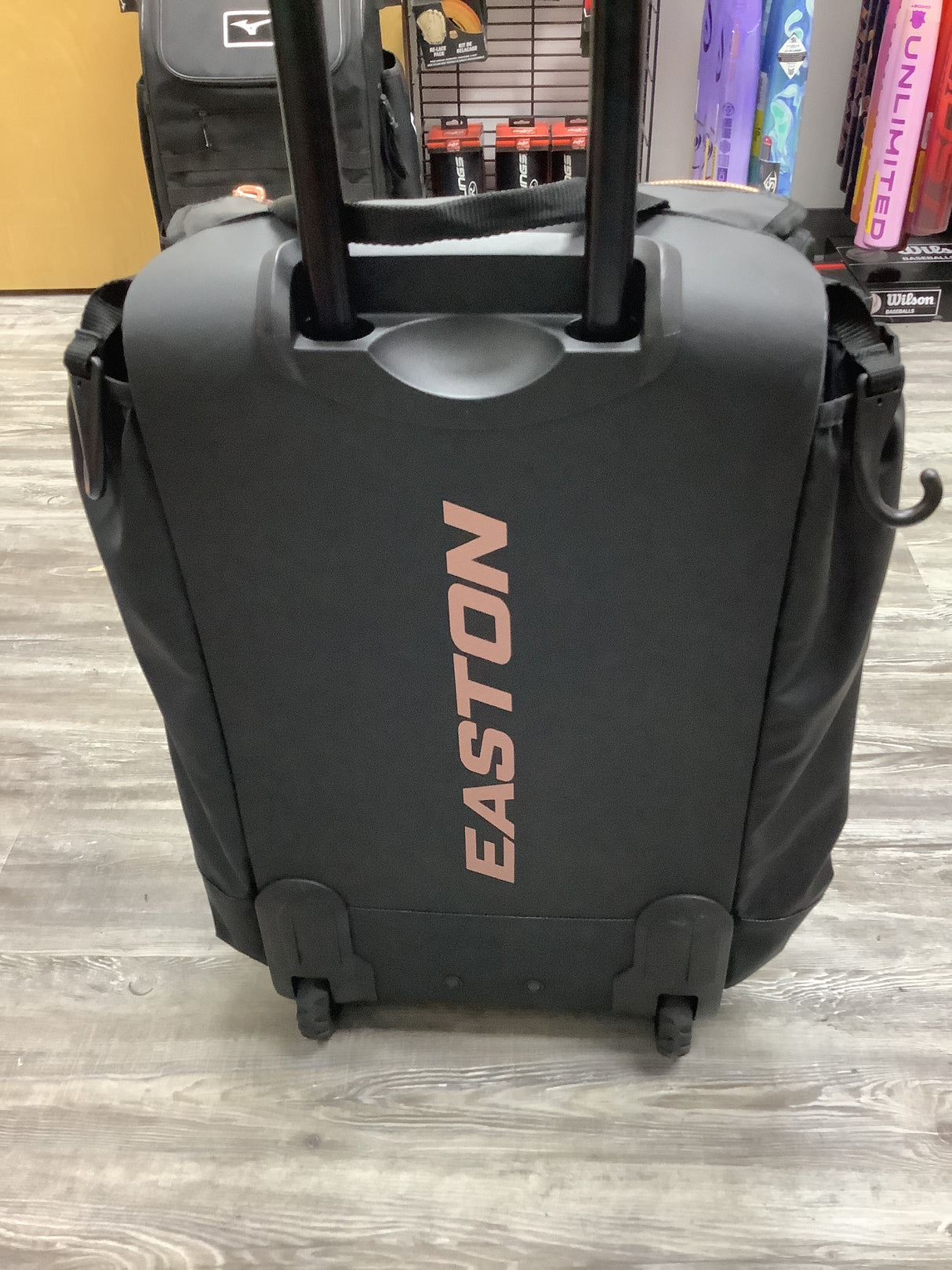 Used Rawlings Gold Collection Wheeled Bat Bag - Black/Rose Gold