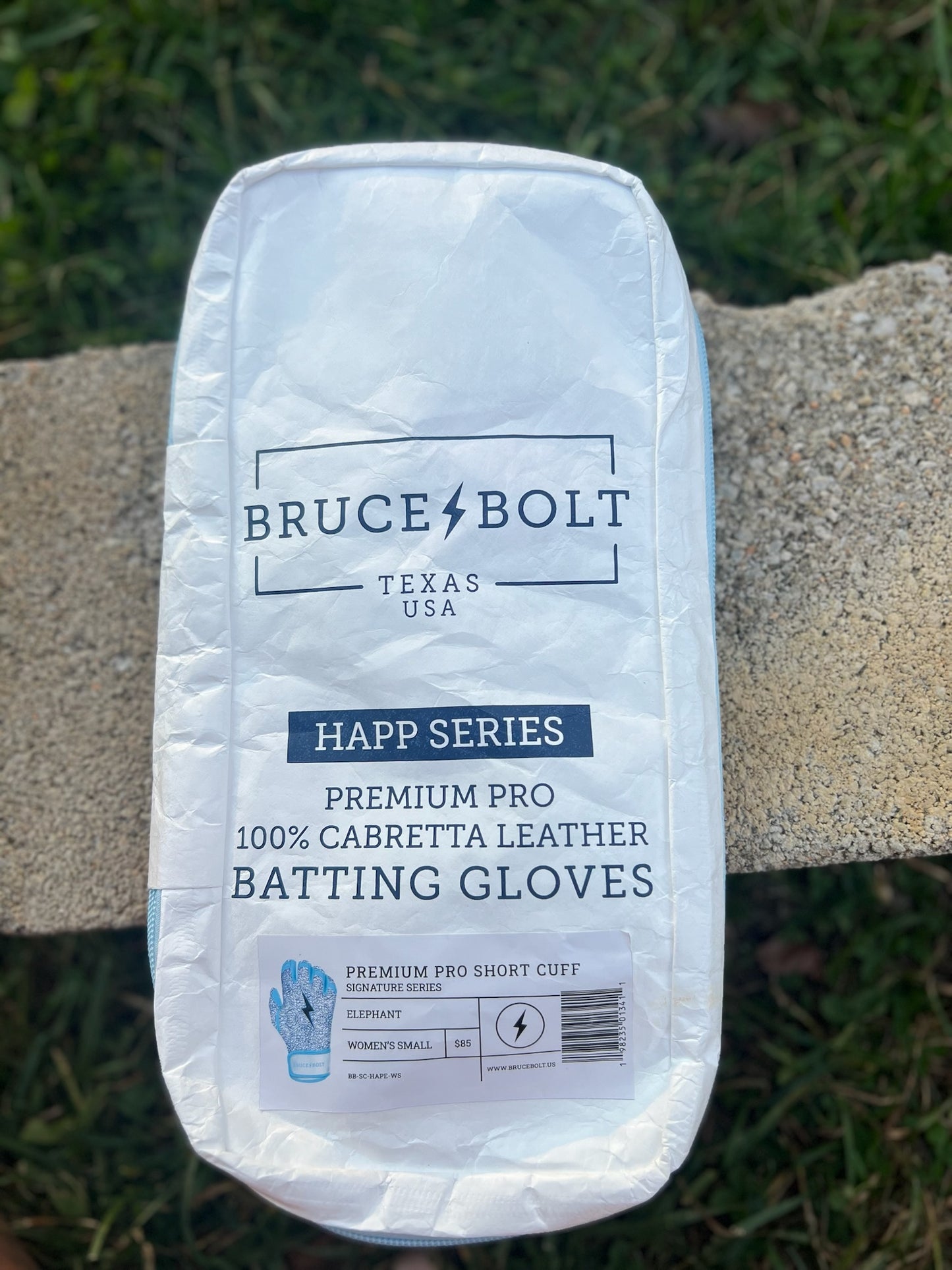 New Bruce Bolt Short Cuff (Happ Series) Womens Small - Elephant Batting Gloves