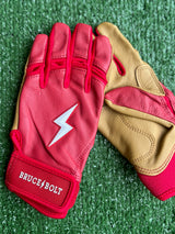 Bruce Bolt Original Series Red Short Cuff Batting Gloves