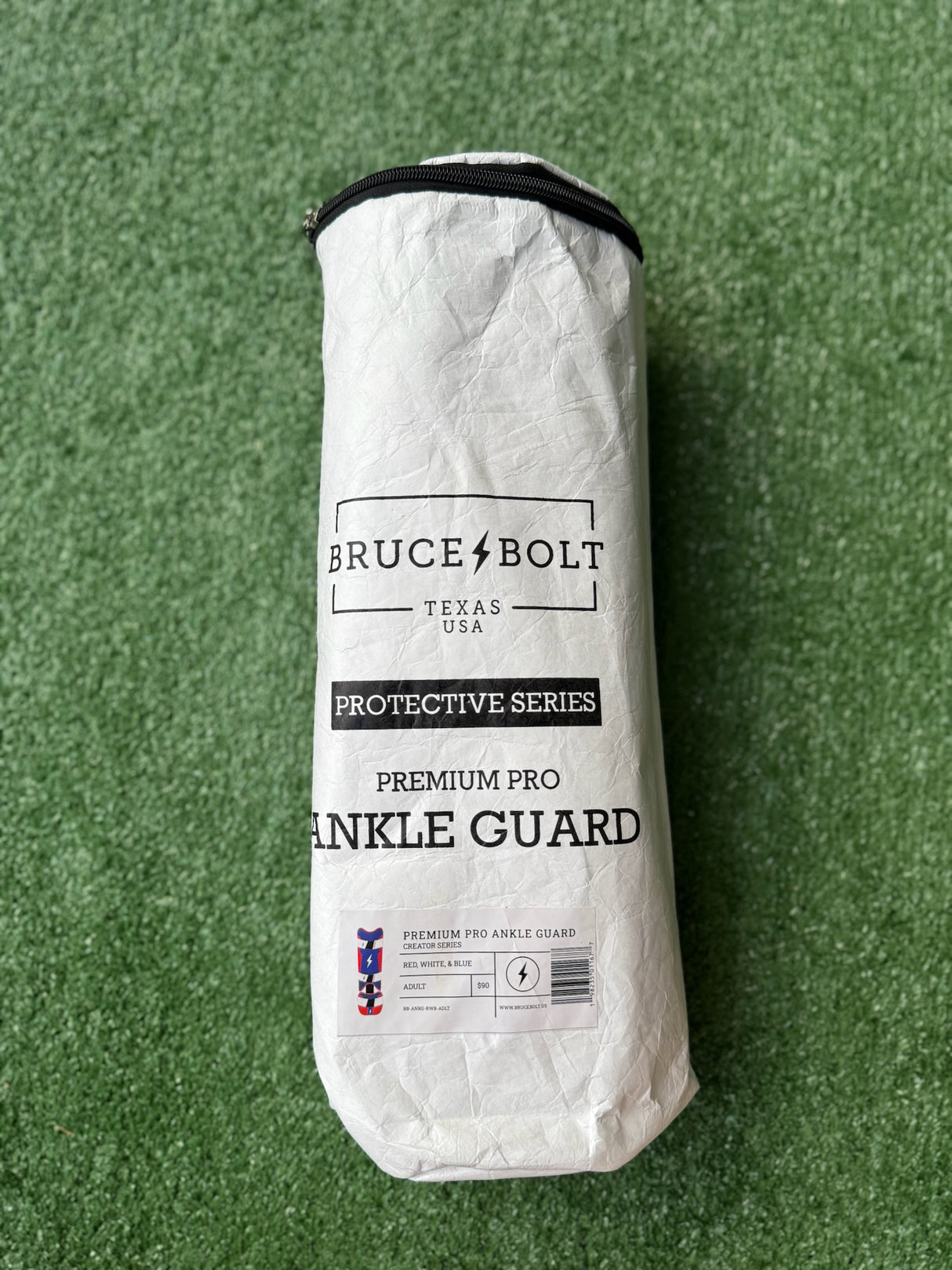 Bruce Bolt Adult Size Leg Guard - Red, White, Blue