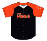 Iron Forge Full Button Short Sleeve Game Jersey - Black/Orange