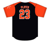 Iron Forge Full Button Short Sleeve Game Jersey - Black/Orange