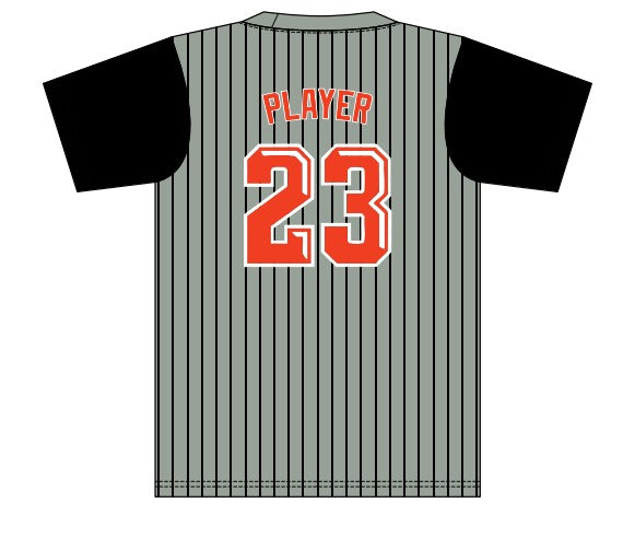 Iron Forge Crew Neck Game Jersey - Grey W/Pinstripe