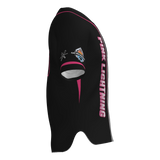 Pink Lightning Full Button Short Sleeve Game Jersey