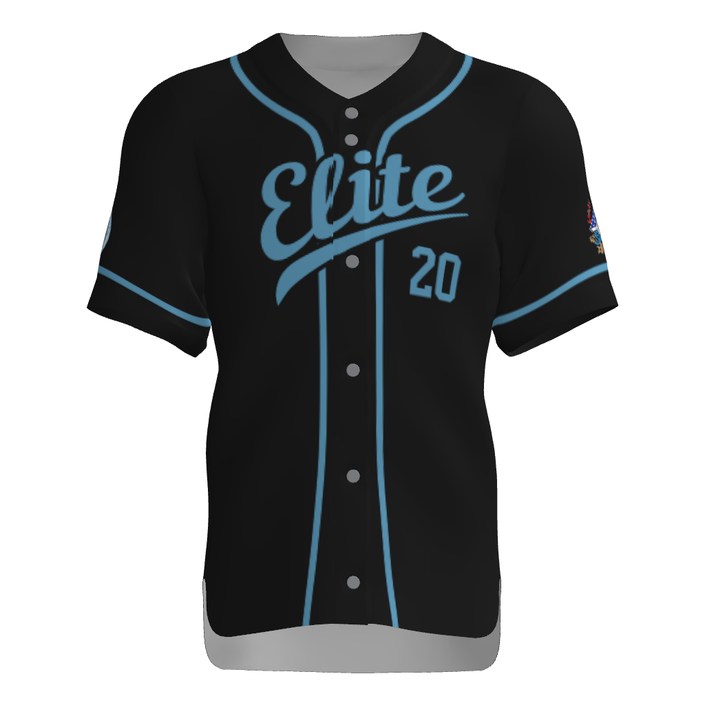 Tristar Elite Full Button Short Sleeve Game Jersey - Black
