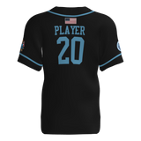 Tristar Elite Full Button Short Sleeve Game Jersey - Black