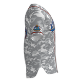 Kinetic Athletix Full Button Short Sleeve Game Jersey - Grey Camo