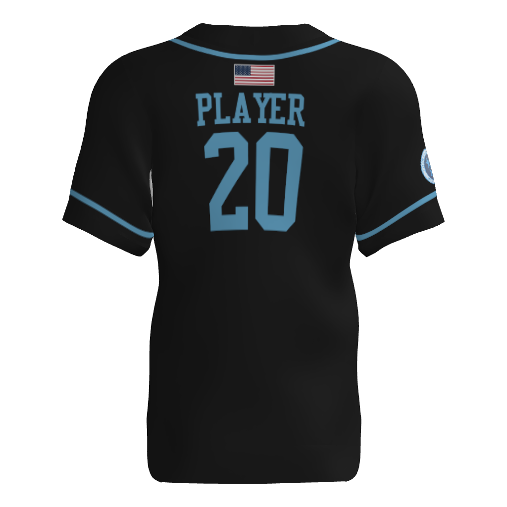 Tristar Elite Full Button Short Sleeve Game Jersey W/O Sandlot Logo- Black