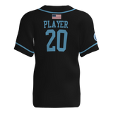 Tristar Elite Full Button Short Sleeve Game Jersey W/O Sandlot Logo- Black