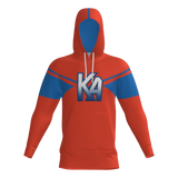 Kinetic Athletix Sublimated Fleece Player Hoodie - Orange/Blue