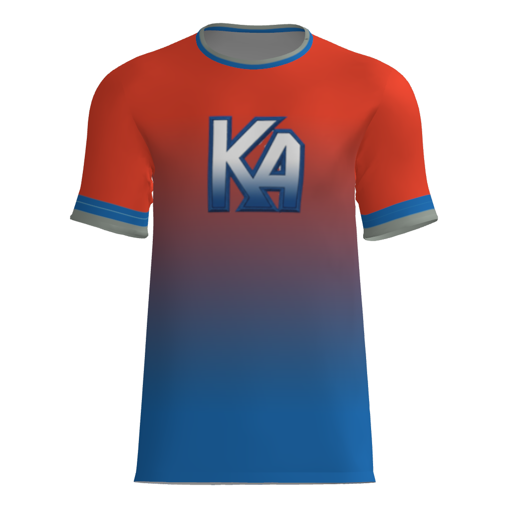 Kinetic Athletix Short Sleeve Dri-Gear Sublimated Player Tee Shirt - Orange/Blue