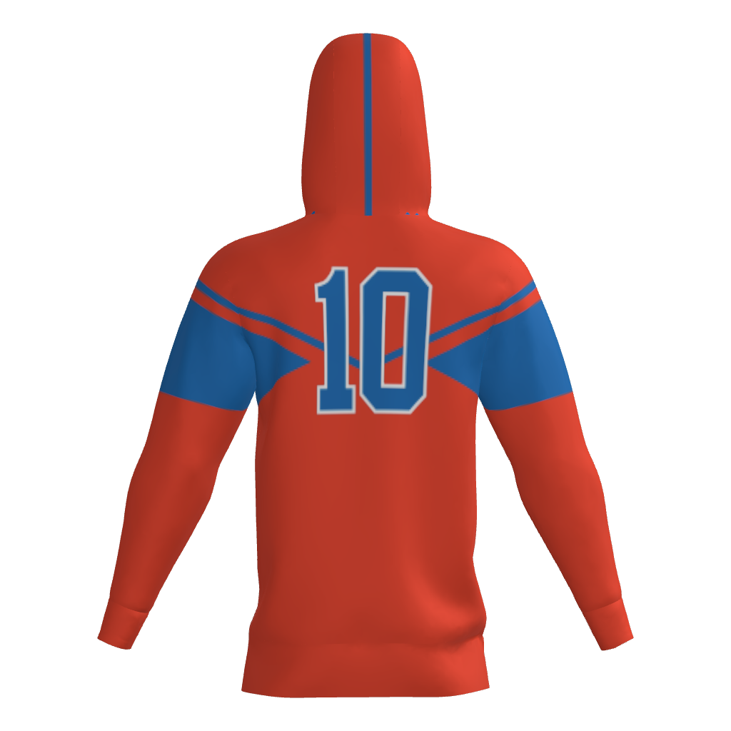 Kinetic Athletix Sublimated Fleece Player Hoodie - Orange/Blue