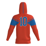 Kinetic Athletix Sublimated Fleece Player Hoodie - Orange/Blue