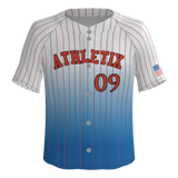 Kinetic Athletix Full Button Pro Neck Short Sleeve Fitted Game Jersey - Pinstripe