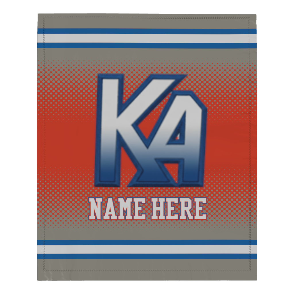 Kinetic Athletic Microfleece Player Blanket - Black/Light Blue (50" W X 60" L)