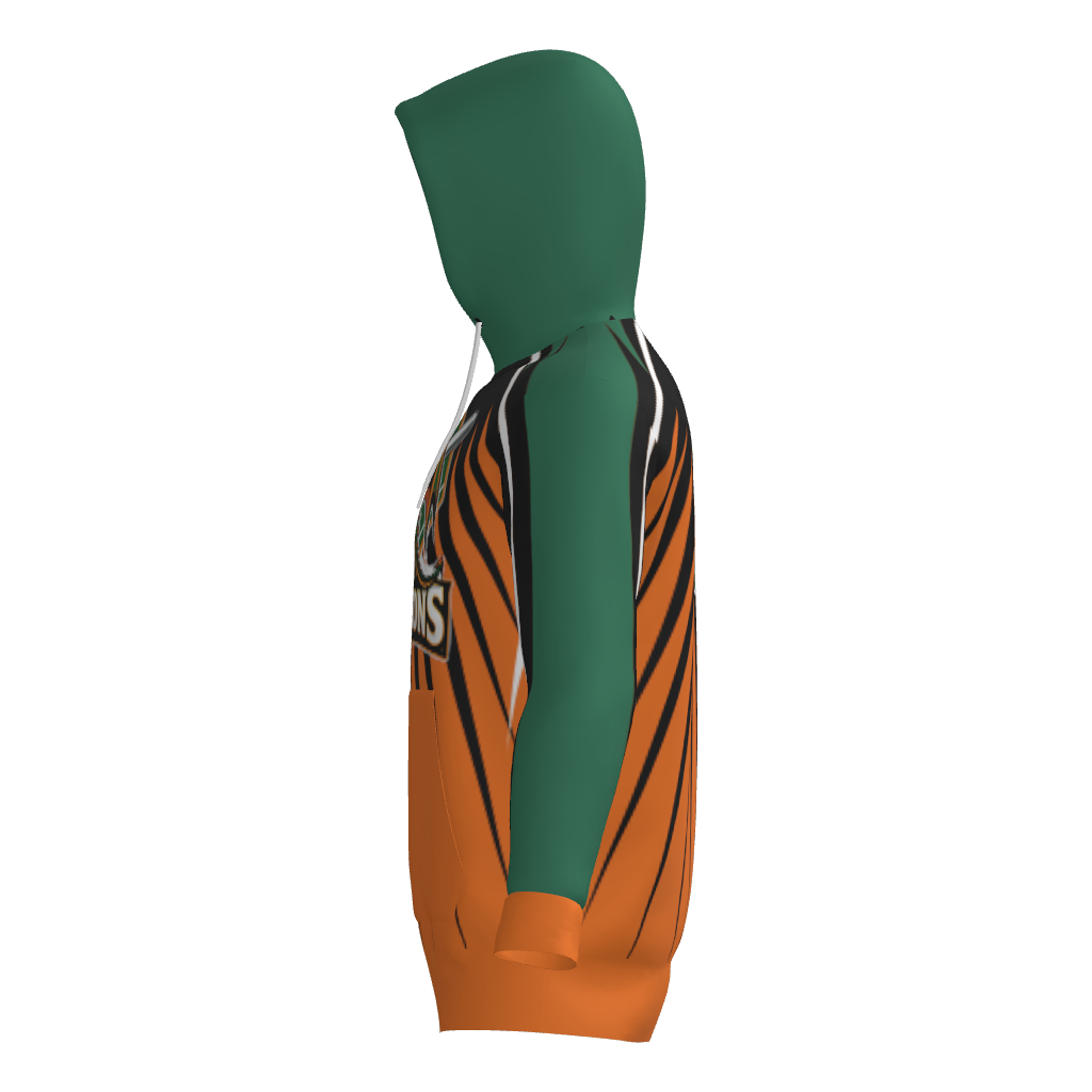 Dirt Dragons Sublimated Fleece Player Hoodie - Forest Green/Orange