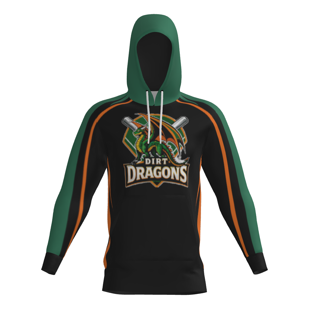 Dirt Dragons Sublimated Fleece Player Hoodie - Forest Green/Black