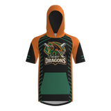 Dirt Dragons Short Sleeve Sublimated Player Hoodie - Orange/Black