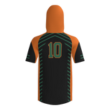 Dirt Dragons Short Sleeve Sublimated Player Hoodie - Orange/Black