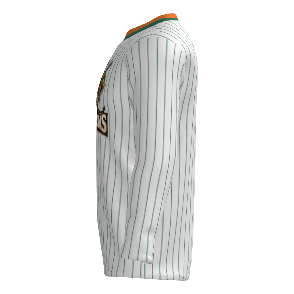 Dirt Dragons Player Long Sleeve Dri-Gear Sublimated Tee Shirt - Pinstripe