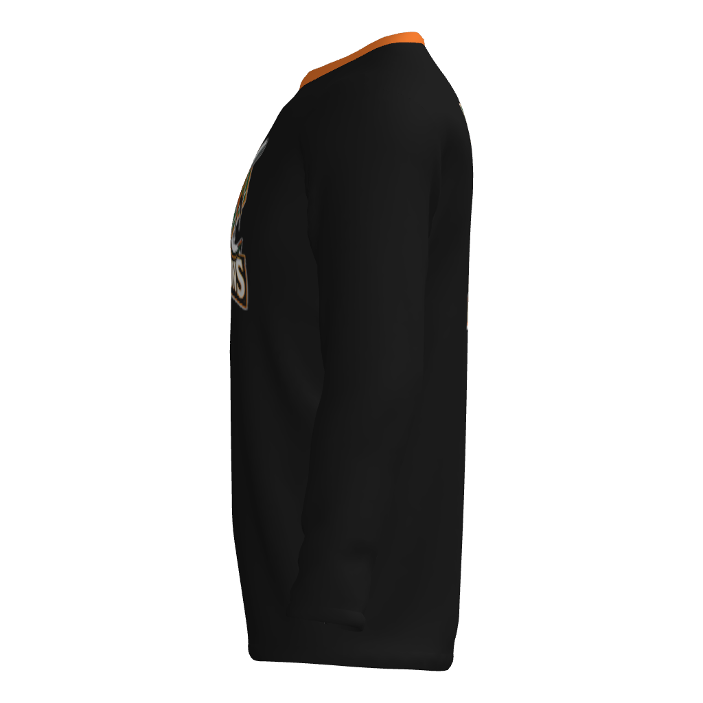 Dirt Dragons Player Long Sleeve Dri-Gear Sublimated Tee Shirt - Black