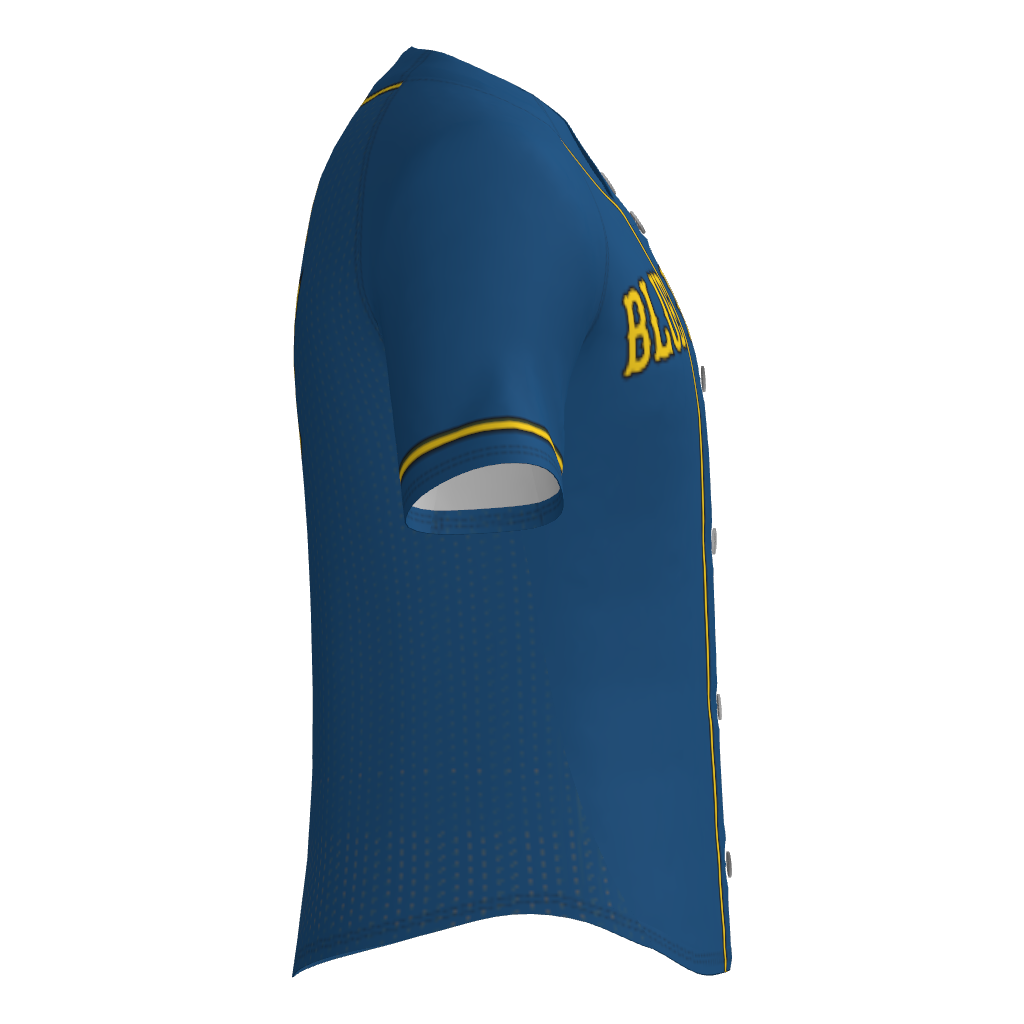 Blue Devils Full Button Pro Neck Short Sleeve Fitted Game Jersey