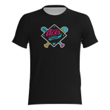 Diamond Aces Cotton Blend Crew Neck Player Tee Shirt - Black