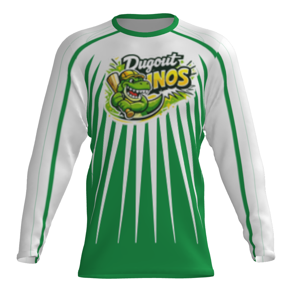 Dugout Dino's Player Long Sleeve Dri-Gear Sublimated Tee Shirt