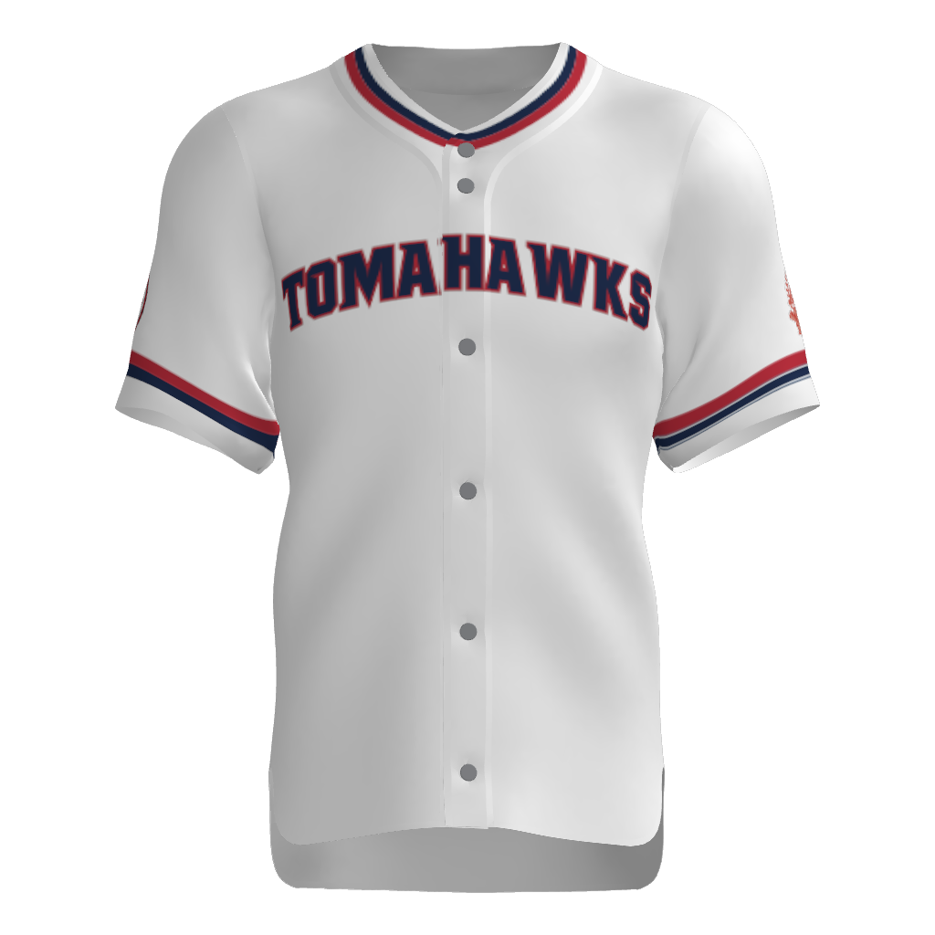 Tomahawks Full Button Short Sleeve Game Jersey