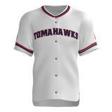 Tomahawks Full Button Short Sleeve Game Jersey