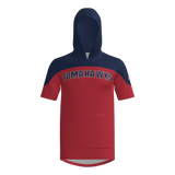 Tomahawks Short Sleeve Sublimated Hoodie - Red/Navy