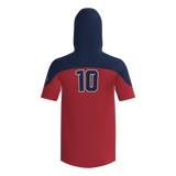 Tomahawks Short Sleeve Sublimated Hoodie - Red/Navy