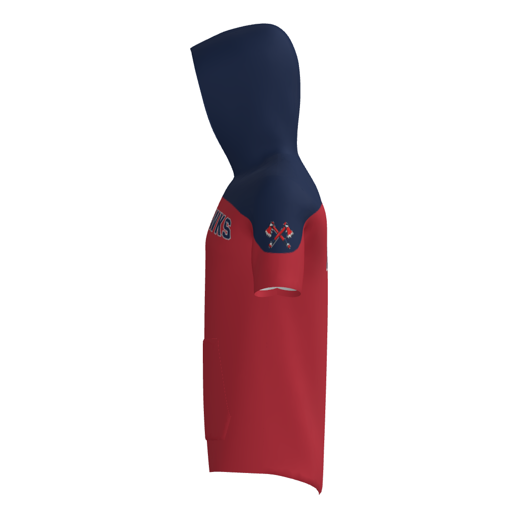 Tomahawks Short Sleeve Sublimated Hoodie - Red/Navy