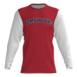 Tomahawks Long Sleeve Dri-Gear Sublimated Tee Shirt - Red