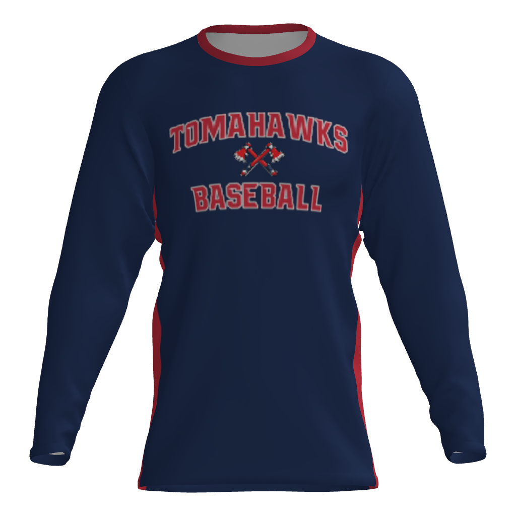 Tomahawks Long Sleeve Dri-Gear Sublimated Tee Shirt - Navy